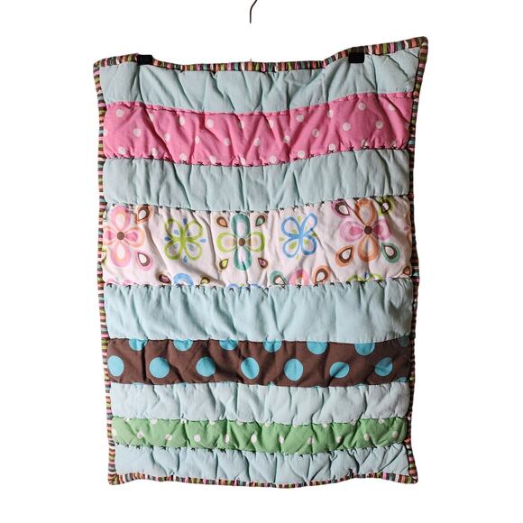 PB TEEN POTTERY BARN Pink Aqua Floral Polka Dots STANDARD Pillow Shams- set of 2 - Picture 1 of 9